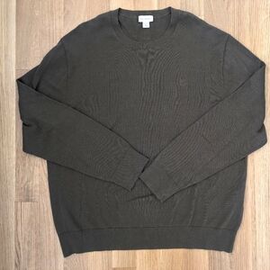 New Calvin Klein Men's Cotton Thin Crew Neck Knit Sweater Size XXL Olive Green